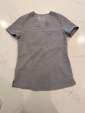 FIGS Technical Collection Gray V-Neck Scrub Top XXS